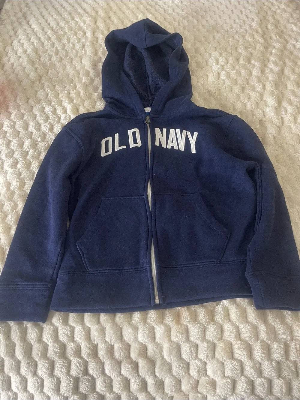 Old Navy Navy Blue Boy’s Full-Zip Hooded Sweatshirt